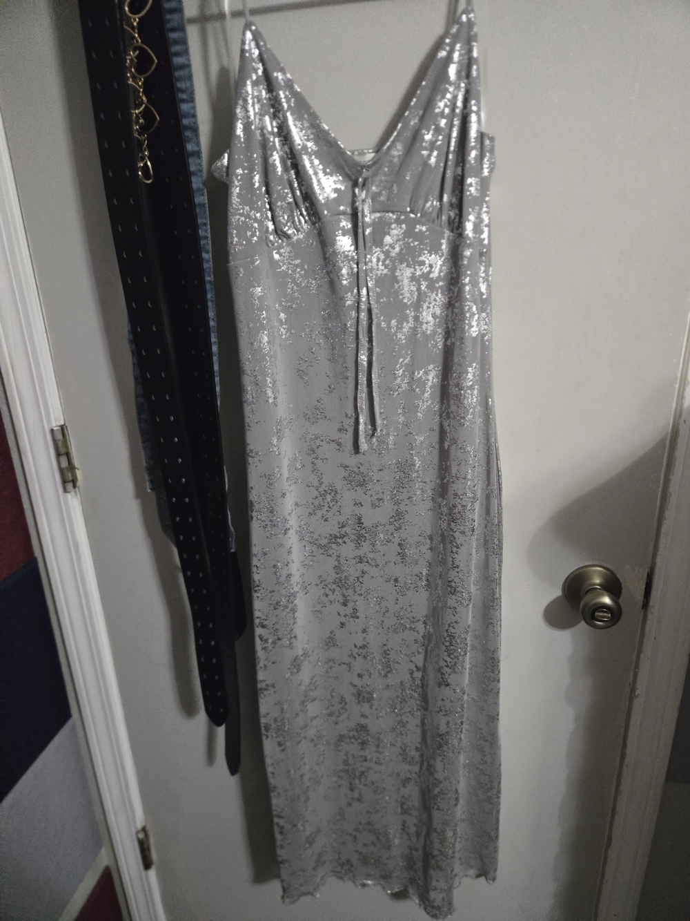 Silver Sequin Maxi Slip Dress - Sparkling Evening Dress